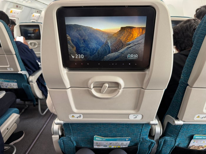 Oman Air GOX MCT 737 seatback