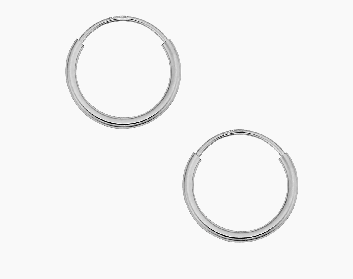 Oradina White Gold Hoops