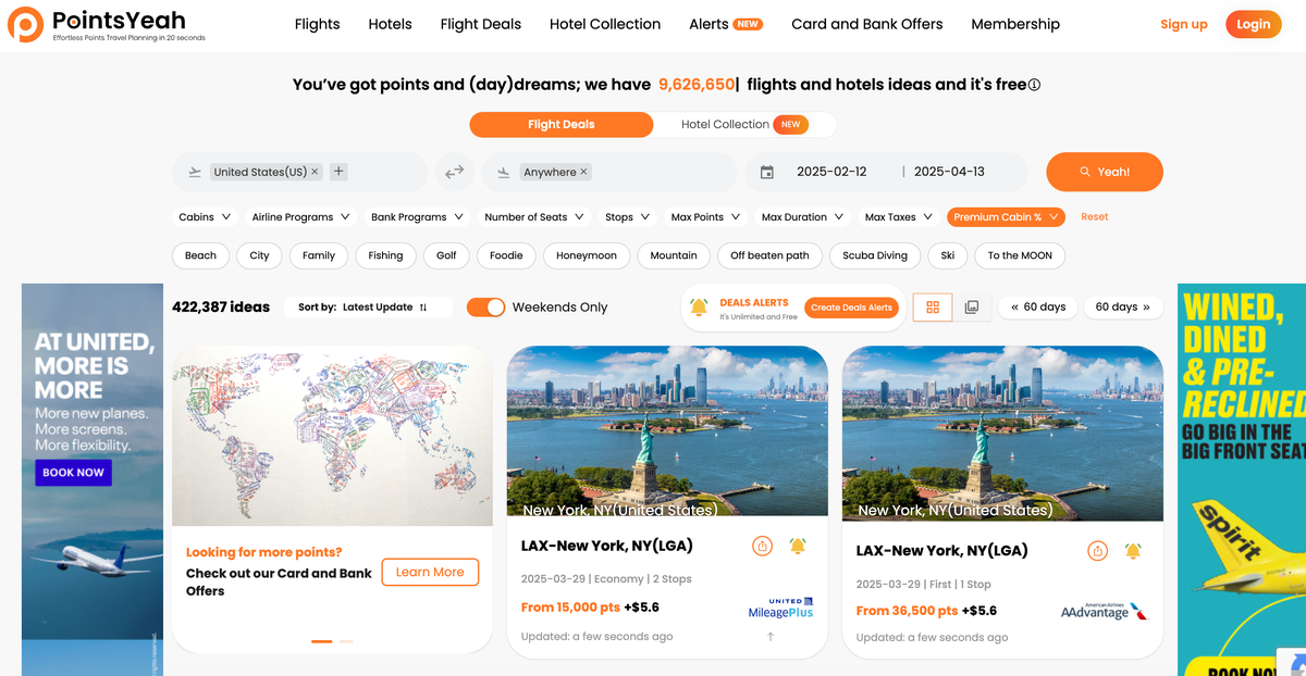 PointsYeah Flight Deal Tool