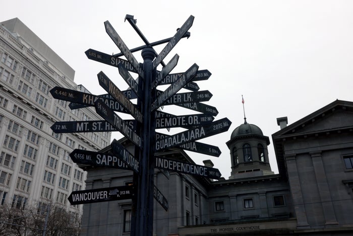 Portland Oregon signposts