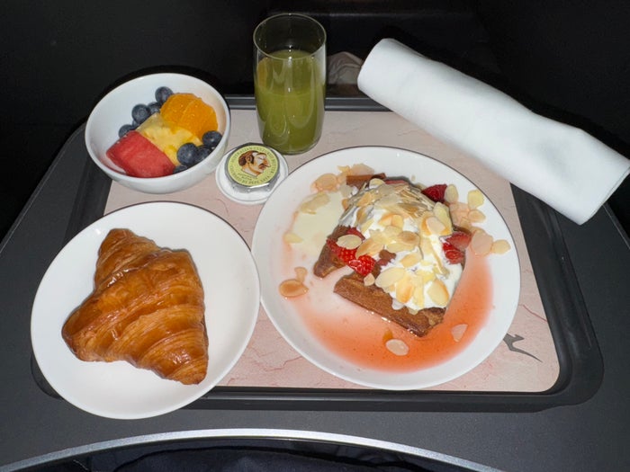 Qantas Business Class French Toast Breakfast