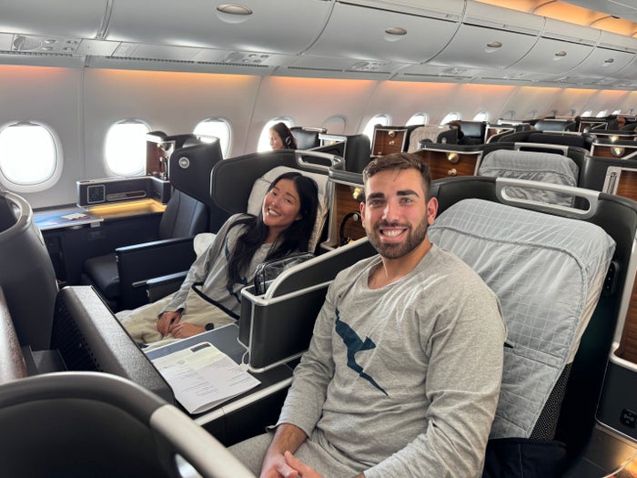 Qantas Airbus A380 Business Class Review [MEL to LAX]