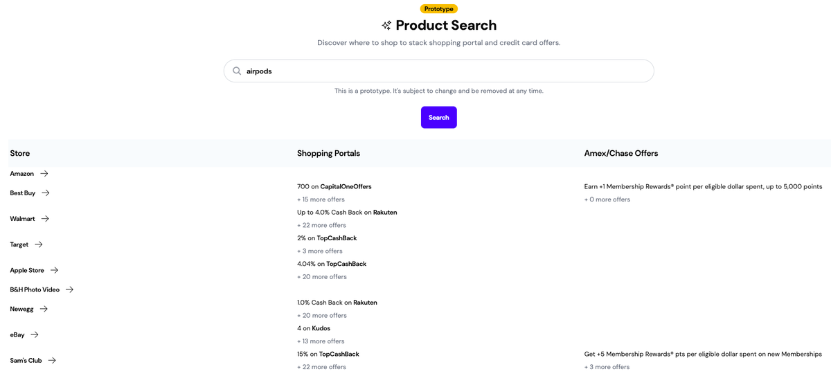 Savewise product search AirPods