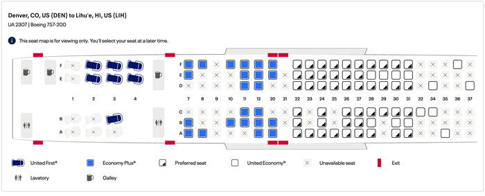Screenshot 2025 02 11 at 2.32.05 PM United 757-200 seat map