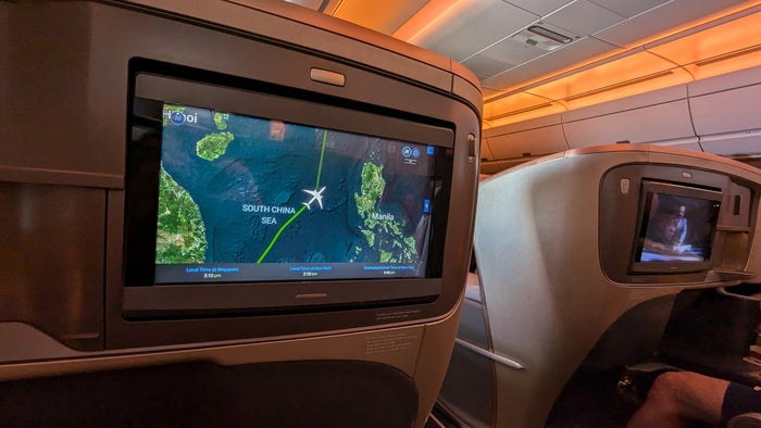 Singapore Airlines A350ULR business class IFE screen Singapore Airlines A350ULR business class IFE screen