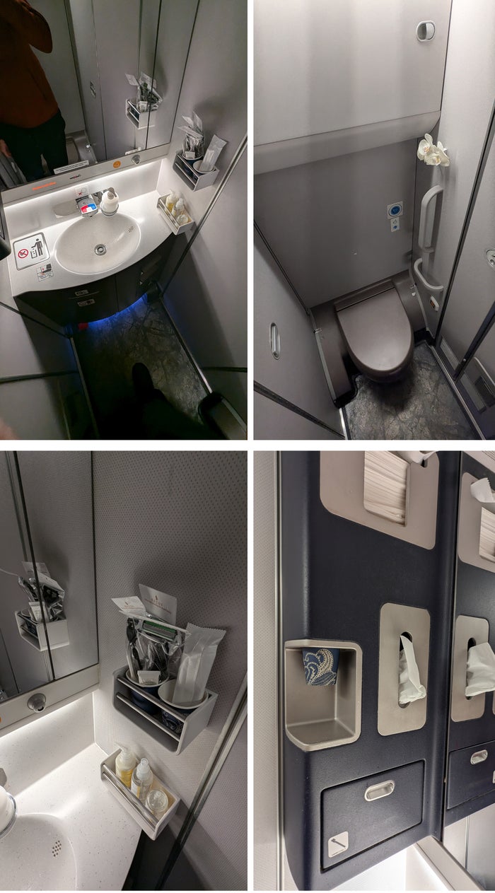 Singapore Airlines A350ULR business class aft bathroom Singapore Airlines A350ULR business class aft bathroom