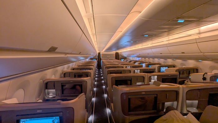 Singapore Airlines A350ULR business class aft cabin Singapore Airlines A350ULR business class aft cabin