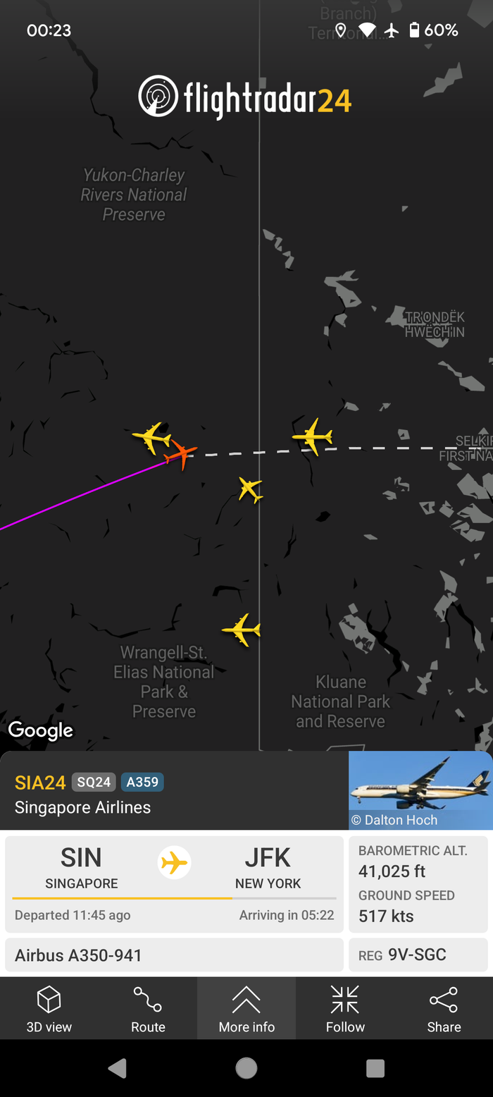 Singapore Airlines Flying Over Alaska Yukon Singapore Airlines Flying Over Alaska Yukon