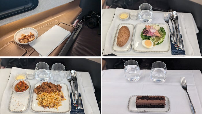 Singapore Airlines SQ24 business class meal Singapore Airlines SQ24 business class meal