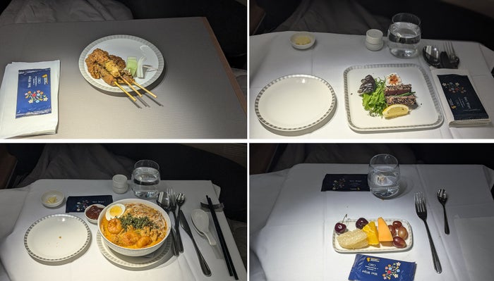 Singapore Airlines SQ24 business class meal Singapore Airlines SQ24 business class meal