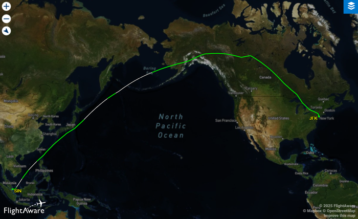 Singapore Airlines SQ24 flight path Singapore Airlines SQ24 flight path
