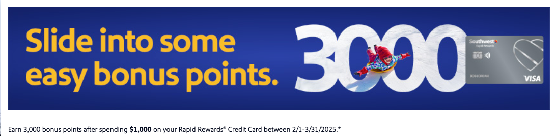 Southwest 3k Bonus Points