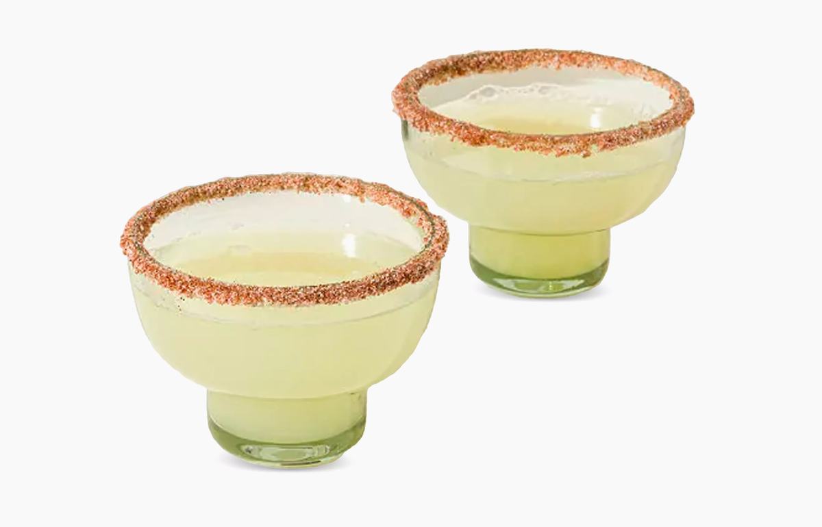 Stemless margarita glasses