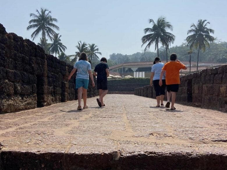 The Stooksbury family in Goa, India.