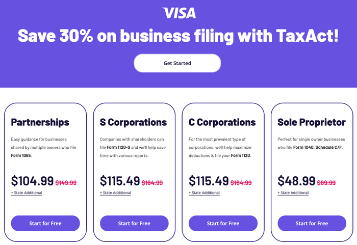 TaxAct savings from Visa SavingsEdge offer