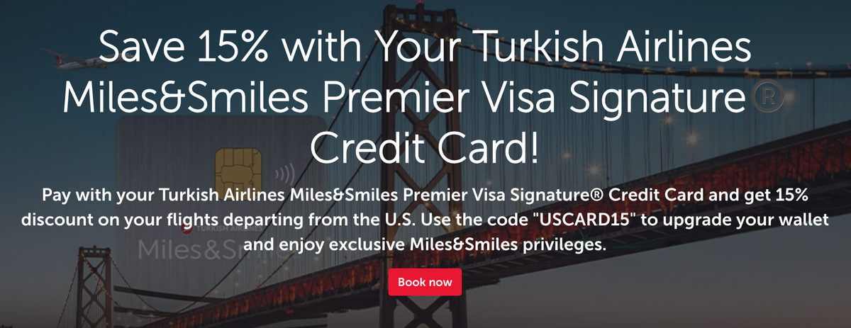 Turkish Airlines cardholder 15 off