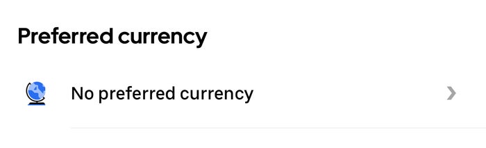 Uber Preferred Currency Setting Uber Preferred Currency Setting