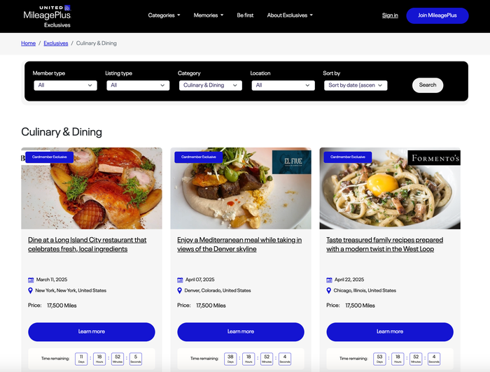 United dining events United dining events