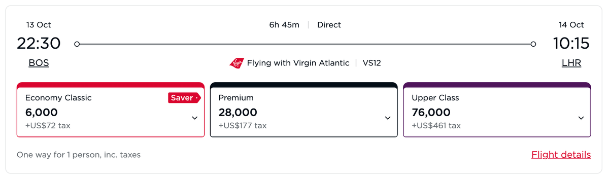 Virgin Atlantic economy award