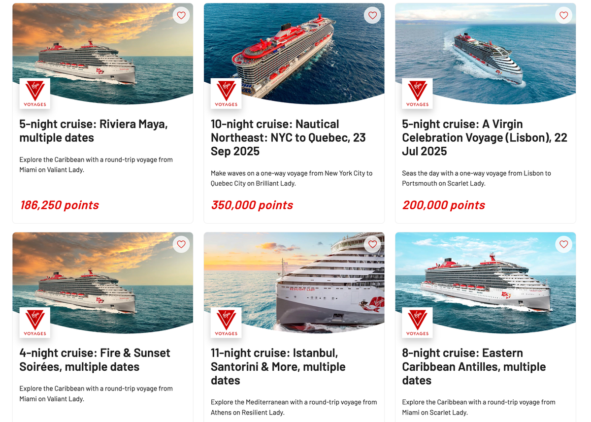 Virgin Cruises Screenshot pricing