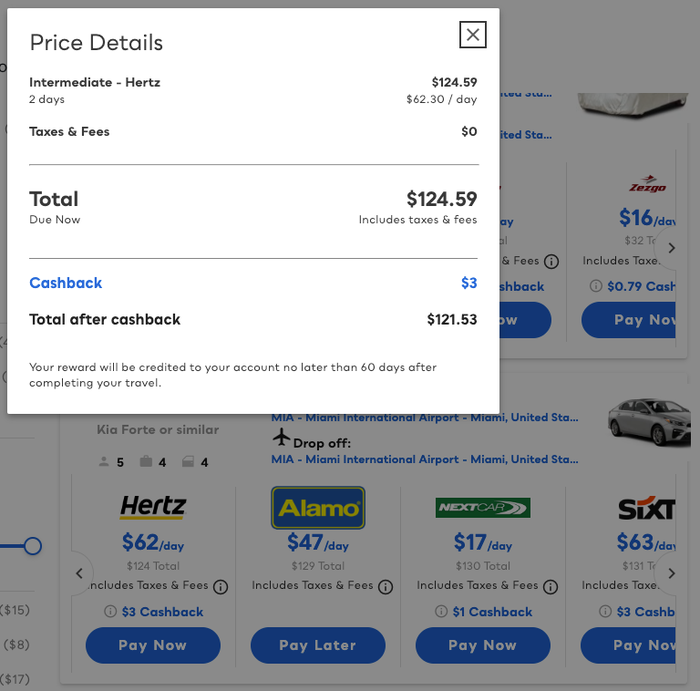 Visa SavingsEdge rental car offer details