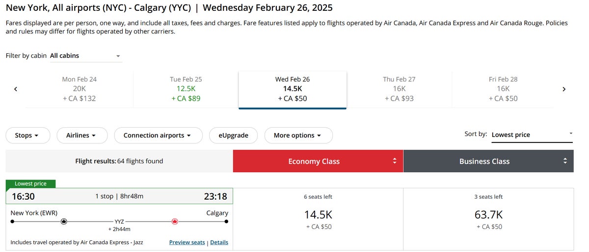 Aeroplan award sale