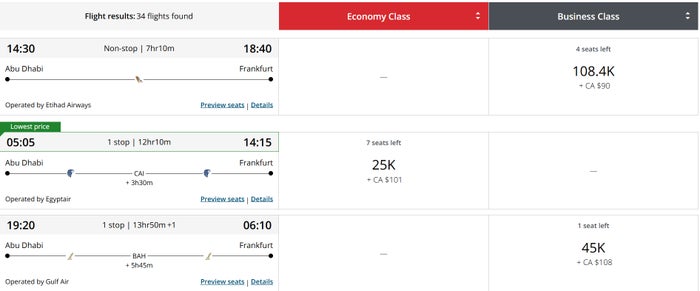 Aeroplan Etihad AUH FRA new 2