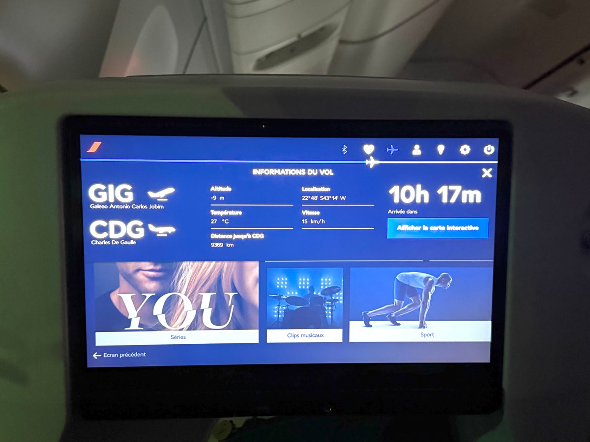 Air France Boeing 777 300 premium economy IFE screen