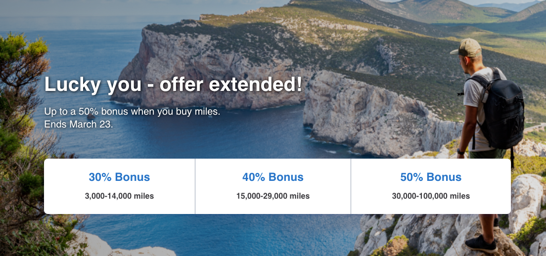 Alaska buy miles 50 bonus March 23 2025