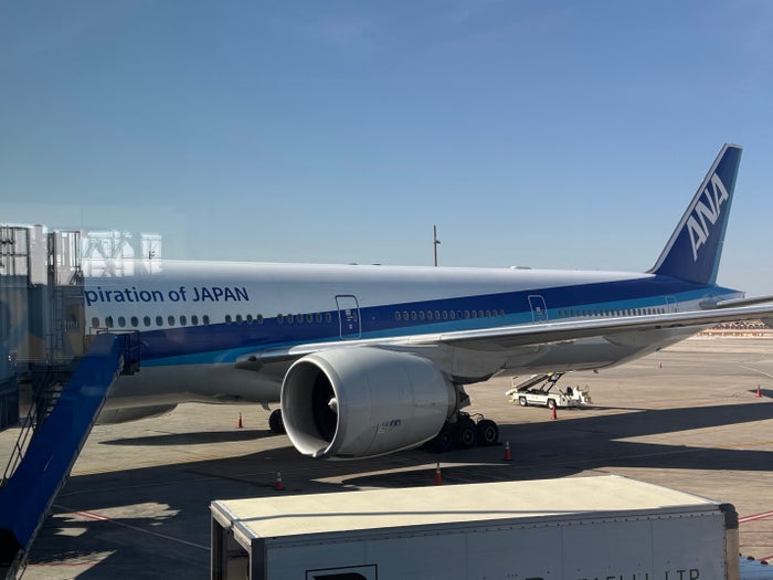All Nippon Airways ANA B777 plane at gate Chicago ORD
