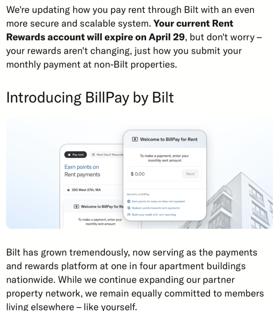 Bilt changes email