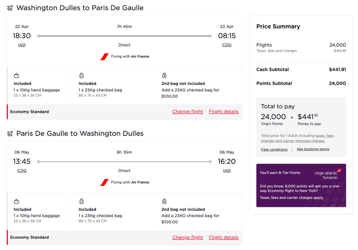 CDG IAD Virgin CDG IAD Virgin