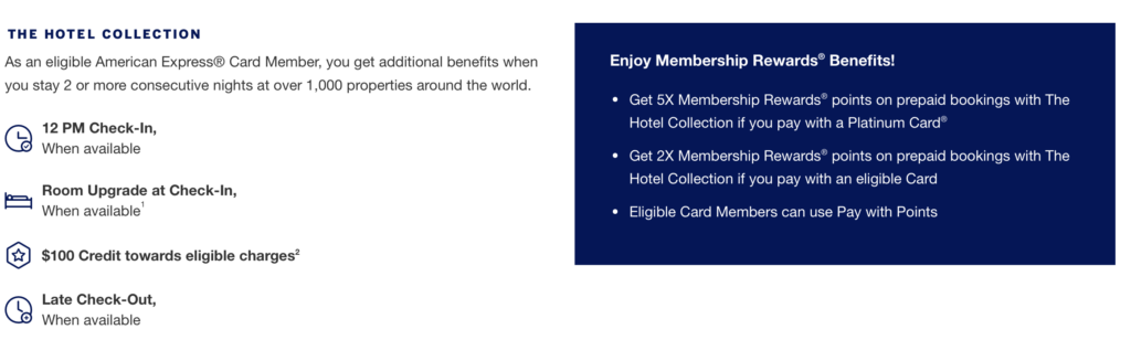 Canberra Amex Hotel Collection Benefits