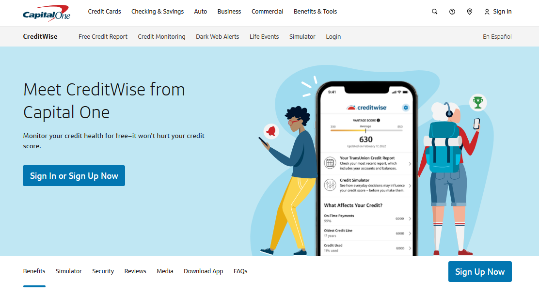 Capital One CreditWise landing