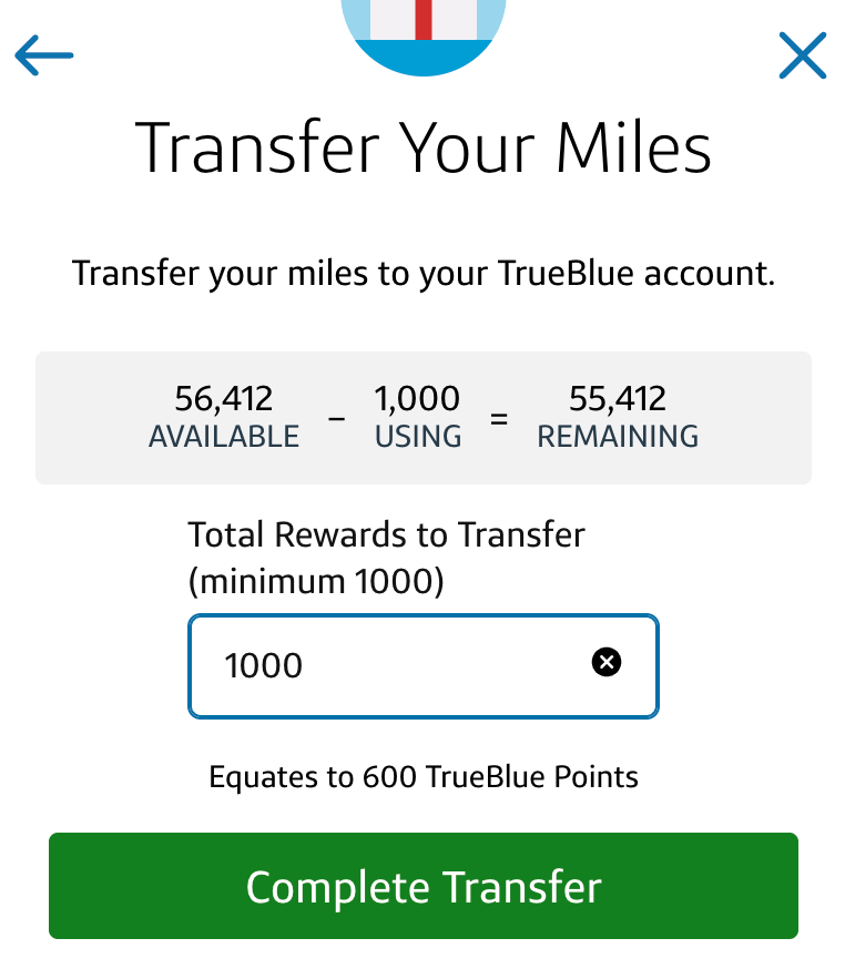 Capital One Transfer JetBlue 1000 Miles