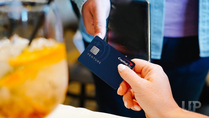 Capital One Venture Card With Card Reader at Restaurant Upgraded Points LLC.jpg