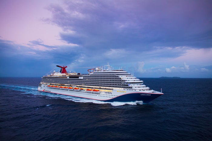 Carnival Breeze with Blue Hull