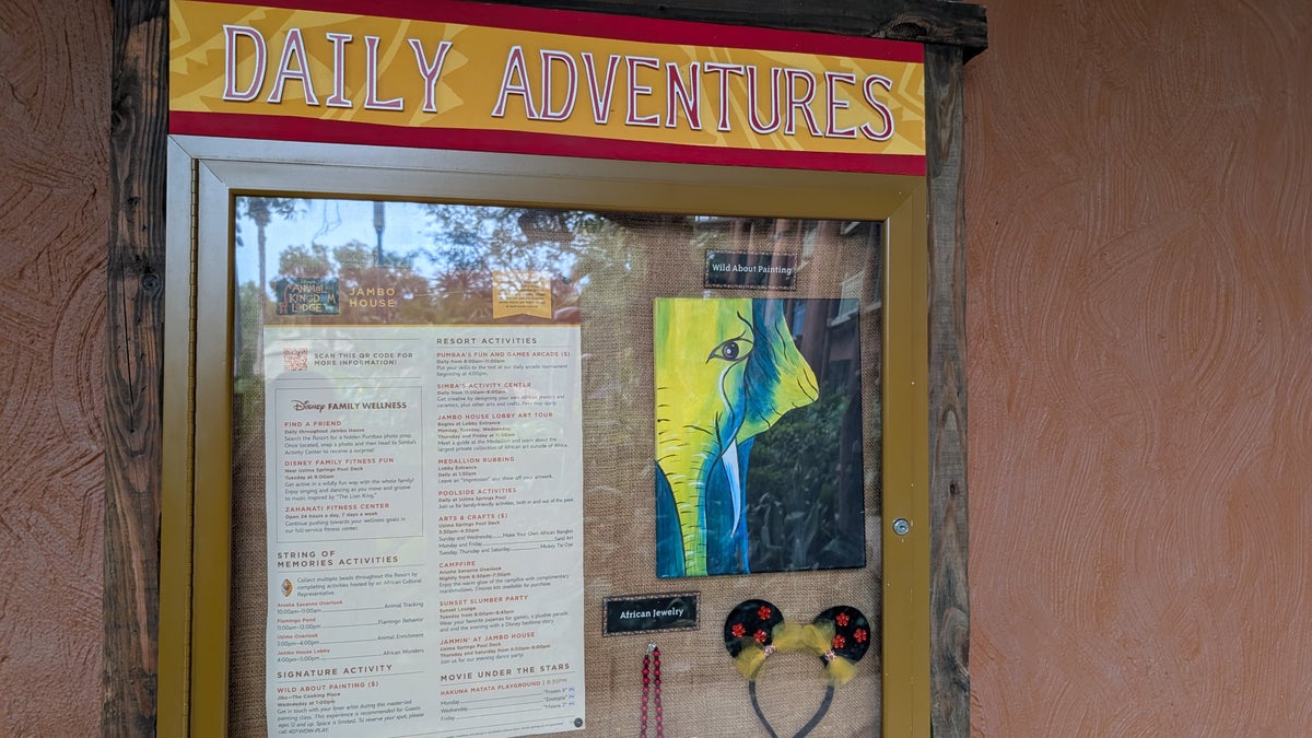 Disneys Animal Kingdom Lodge amenities daily activities