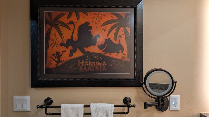 Disneys Animal Kingdom Lodge guest room bathroom art Disneys Animal Kingdom Lodge guest room bathroom art