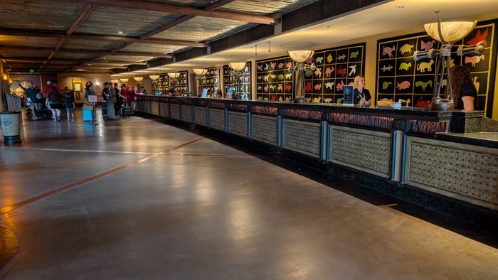 Disneys Animal Kingdom Lodge lobby Jambo House front desk Disneys Animal Kingdom Lodge lobby Jambo House front desk
