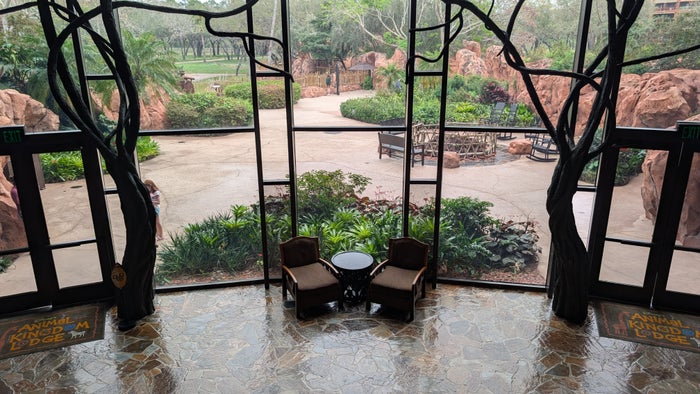 Disneys Animal Kingdom Lodge lobby window view Disneys Animal Kingdom Lodge lobby window view