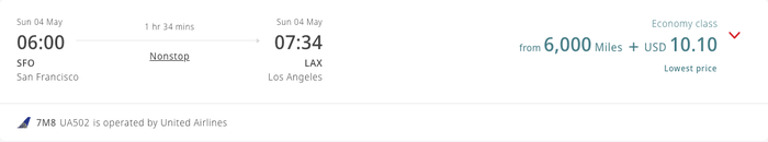 Emirates UA Award 6k SFO LAX Emirates UA Award 6k SFO LAX