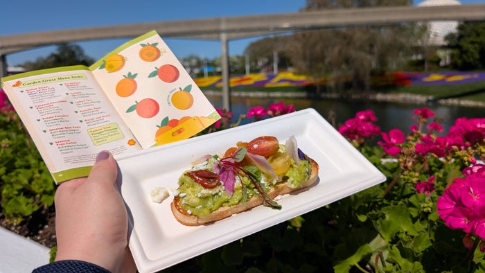 Epcot International Flower and Garden Festival food Brunchcot avocado toast flowers 1 Epcot International Flower and Garden Festival food Brunchcot avocado toast flowers