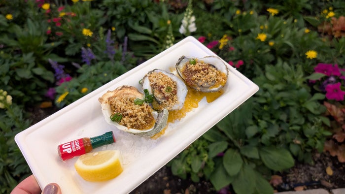 Epcot International Flower and Garden Festival food Magnolia Terrace gulf oysters 1 Epcot International Flower and Garden Festival food Magnolia Terrace gulf oysters