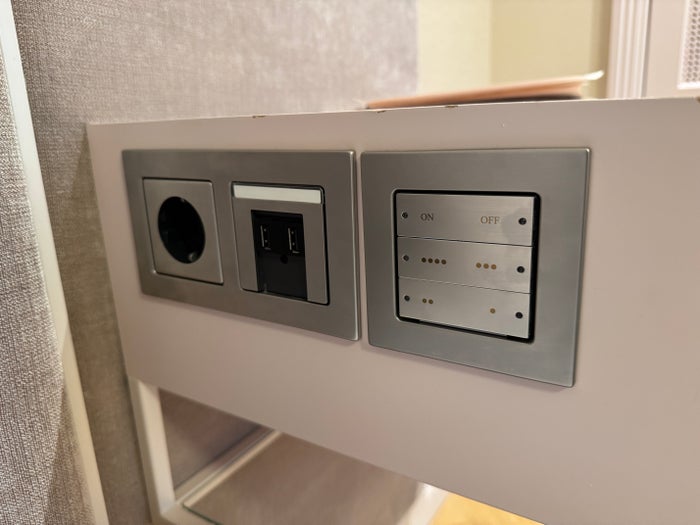 Hotel St George lights on nightstand Hotel St George lights on nightstand