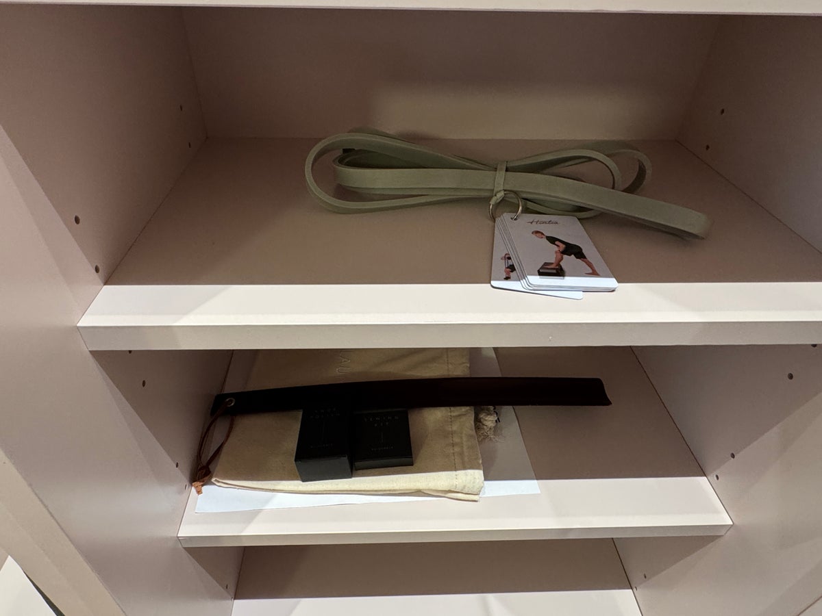 Hotel St George yoga bands in closet