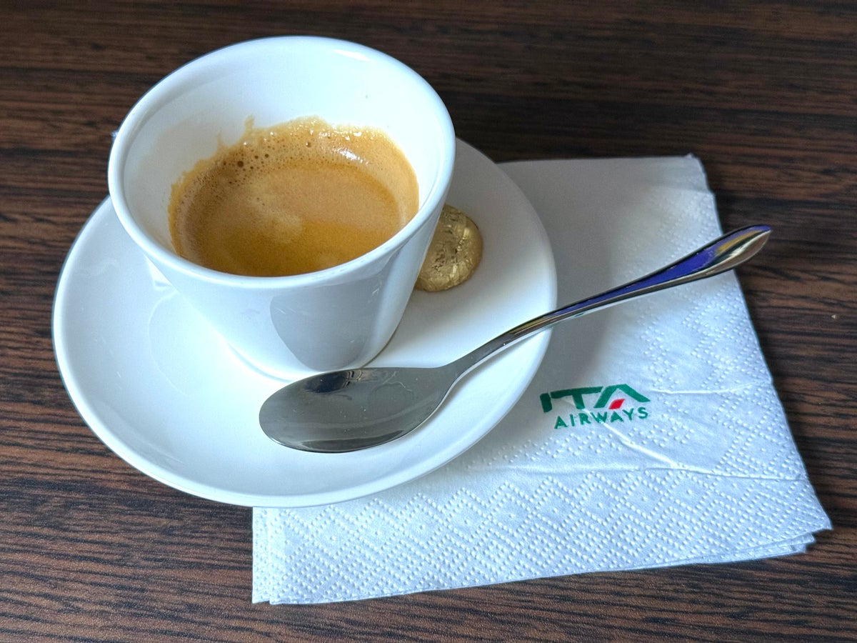 ITA Airways Airbus A350 premium economy espresso coffee