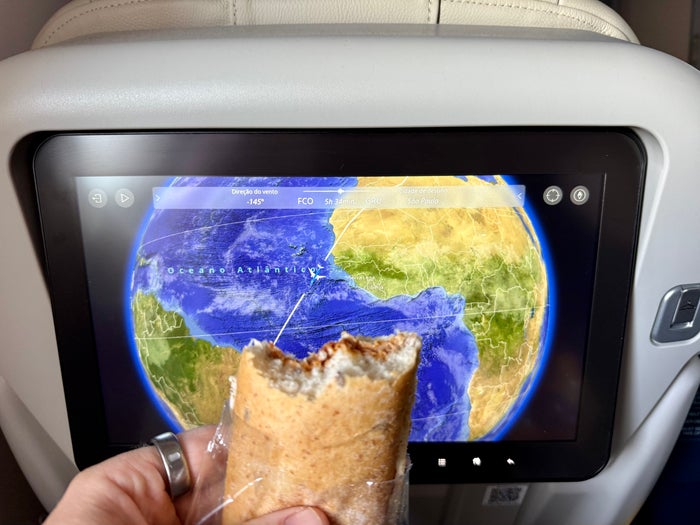 ITA Airways Airbus A350 premium economy second meal snack ITA Airways Airbus A350 premium economy second meal snack