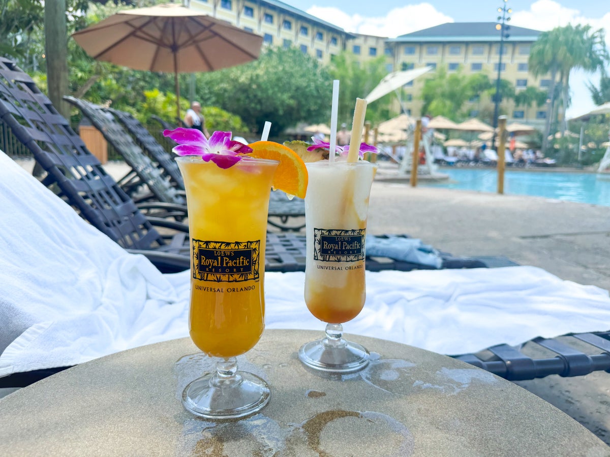 Loews Royal Pacific Hotel Universal Orlando cocktail at pool