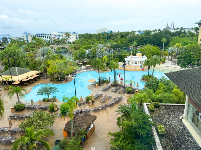 Loews Royal Pacific Hotel Universal Orlando pool view from room Loews Royal Pacific Hotel Universal Orlando pool view from room